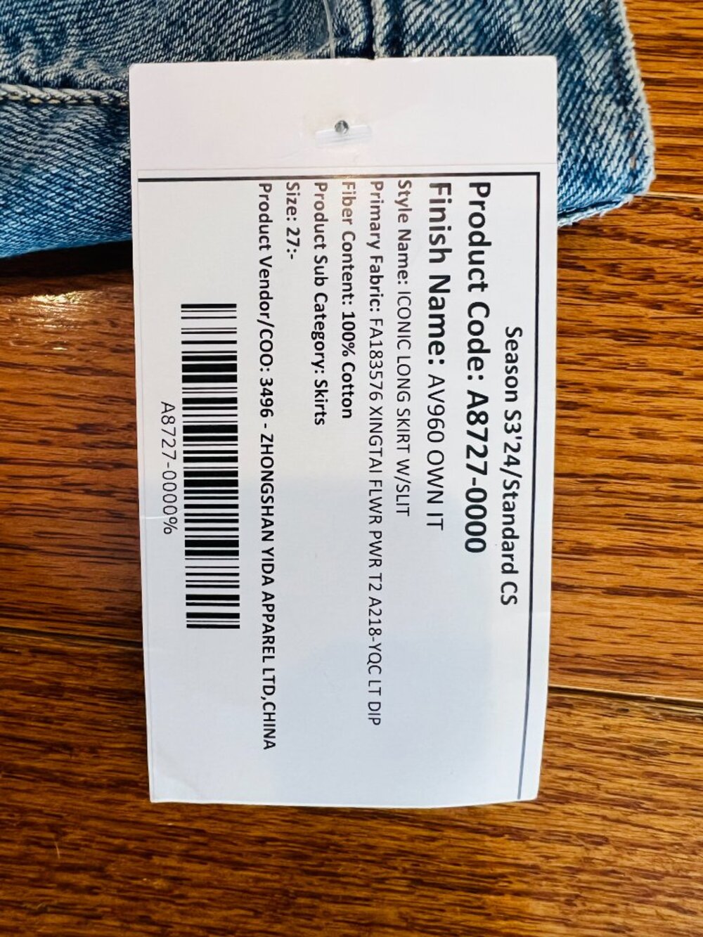 Levi's Premium Side Slit Icon Long Skirt BRAND NEW with tags Size 27 - Picture 4 of 16